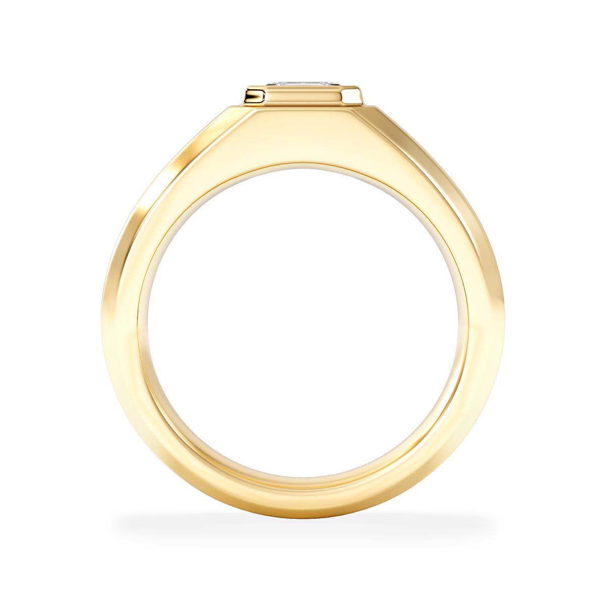 Axis Men'st Lab Diamond Signet Ring 1.00c Asscher Cut Set in 9k Gold