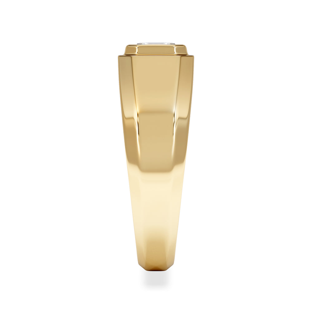 Axis Men'st Lab Diamond Signet Ring 1.00c Asscher Cut Set in 9k Gold