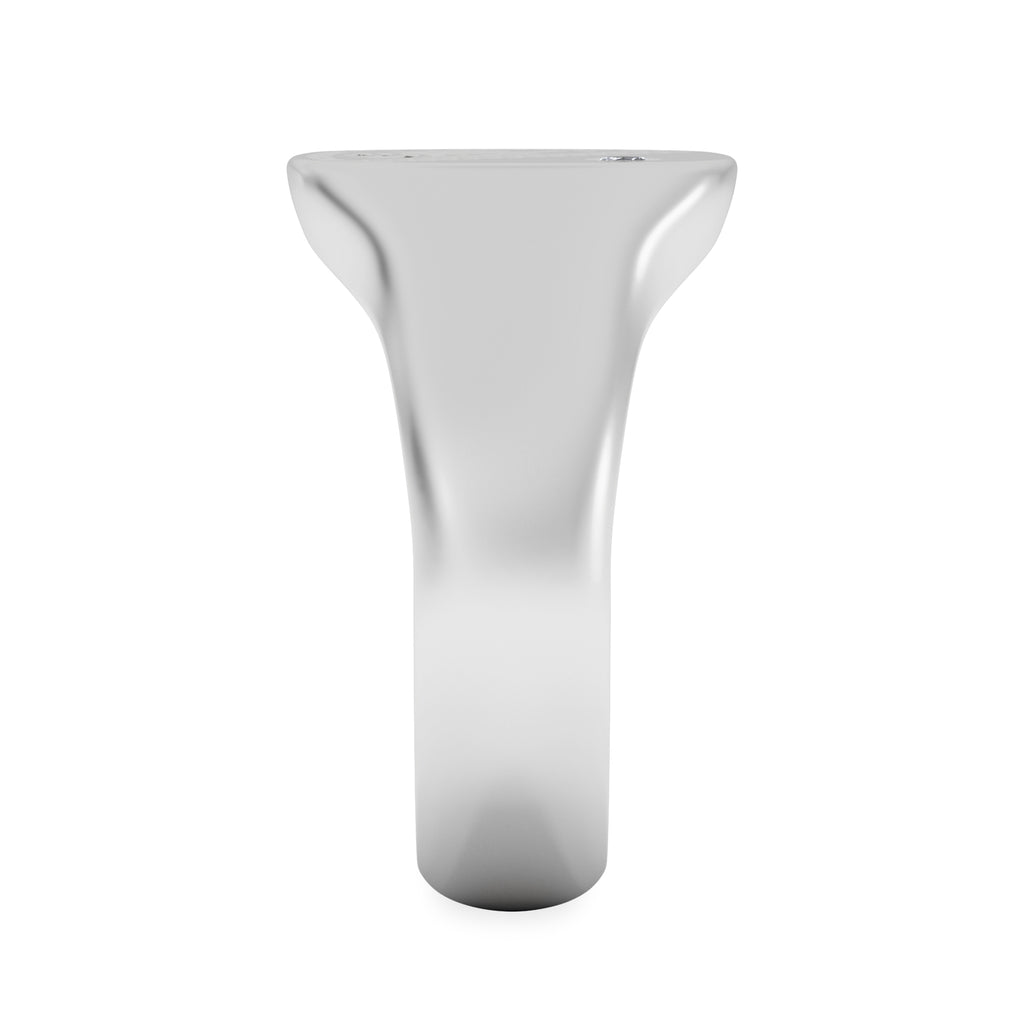 Crest 0.03ct Lab Diamond Men's Square Signet Ring in Sterling Silver