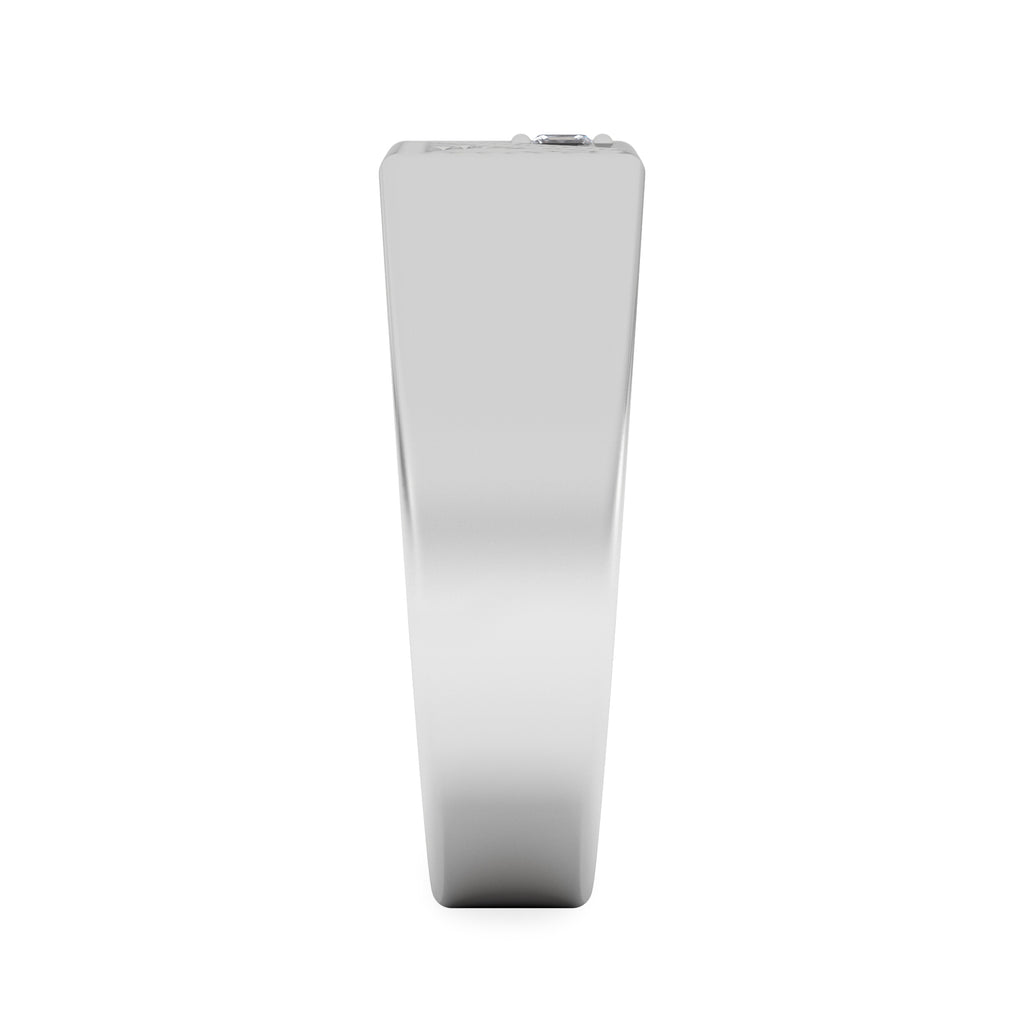 Crest 0.03ct Lab Diamond Men's Rectangle Signet Ring in Sterling Silver