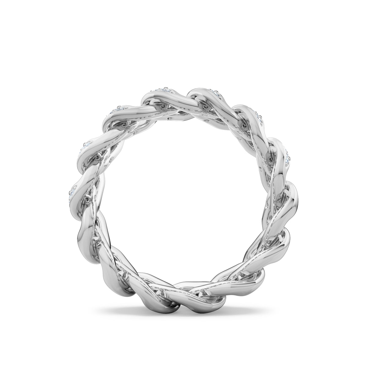 Havana Men’s 0.35ct Lab Diamond Cuban Link Ring in Sterling Silver