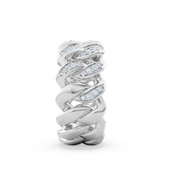 Havana Men’s 0.35ct Lab Diamond Cuban Link Ring in Sterling Silver