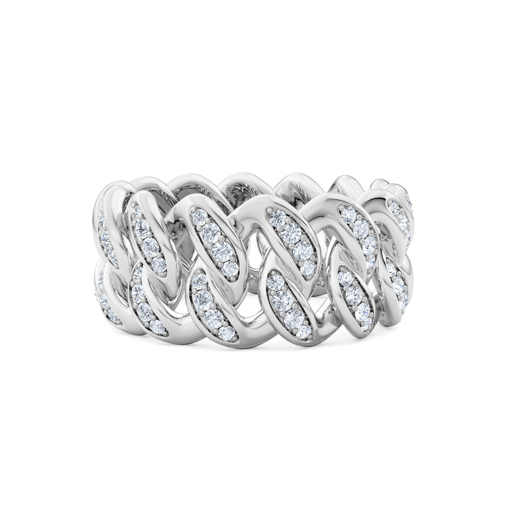 Havana Men’s 0.35ct Lab Diamond Cuban Link Ring in Sterling Silver