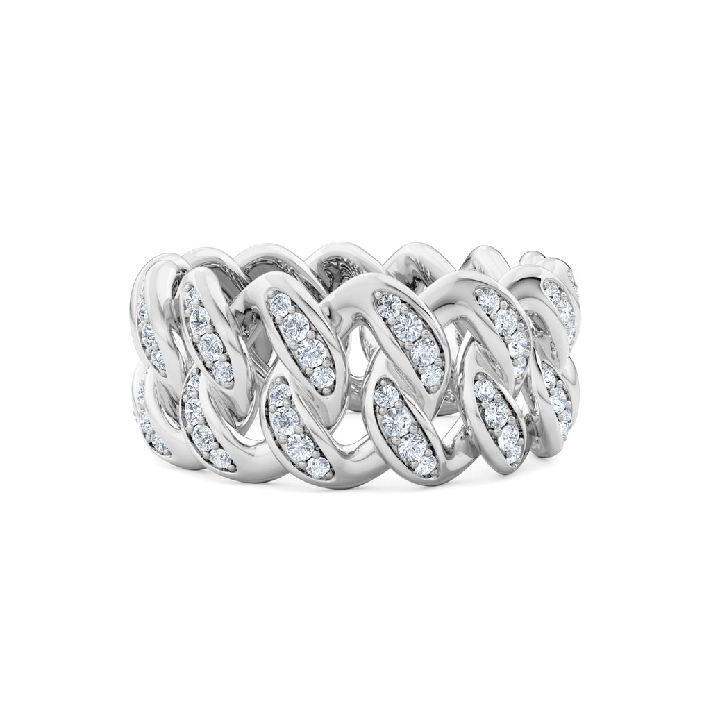 Havana Men’s 0.35ct Lab Diamond Cuban Link Ring in Sterling Silver