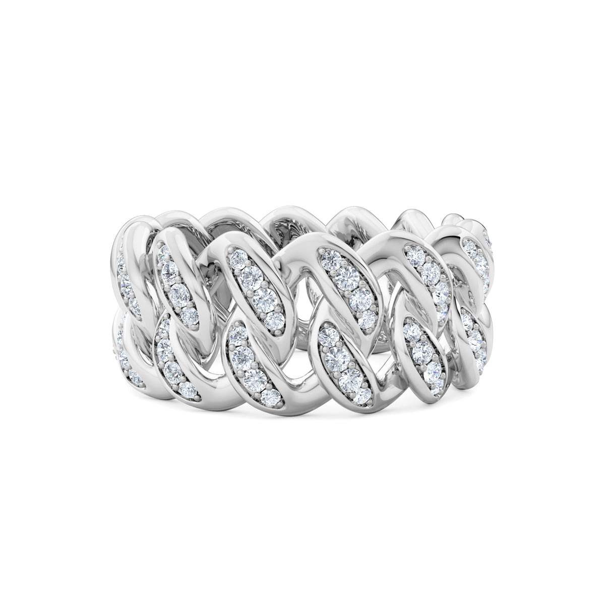 Havana Men’s 0.35ct Lab Diamond Cuban Link Ring in Sterling Silver