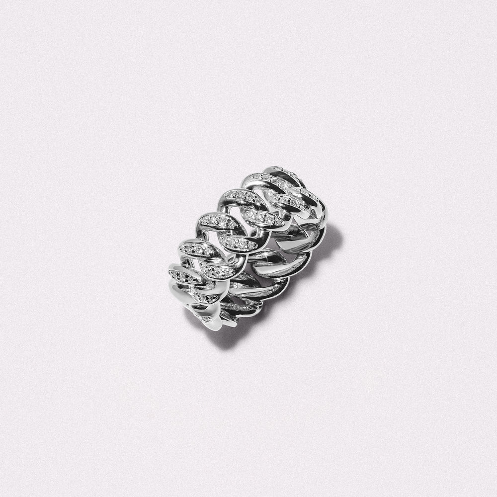 Havana Men’s 0.35ct Lab Diamond Cuban Link Ring in Sterling Silver