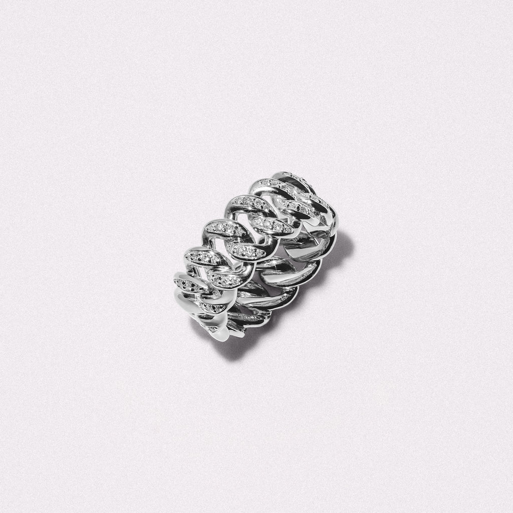 Havana Men’s 0.35ct Lab Diamond Cuban Link Ring in Sterling Silver