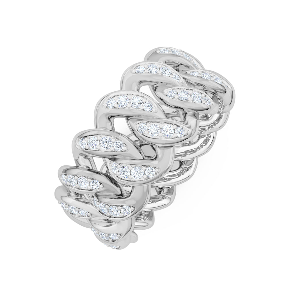 Havana Men’s 0.35ct Lab Diamond Cuban Link Ring in Sterling Silver