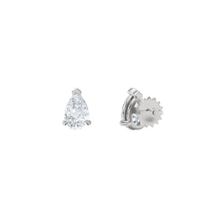 Fancy 1.00ct Pear Cut Lab Diamond Stud Earrings in Platinum