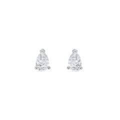 Fancy 1.00ct Pear Cut Lab Diamond Stud Earrings in Platinum