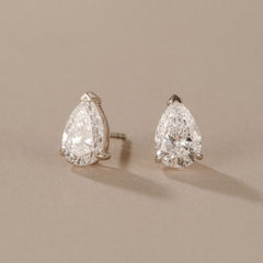 Fancy 2.00ct Pear Cut Lab Diamond Stud Earrings in Platinum