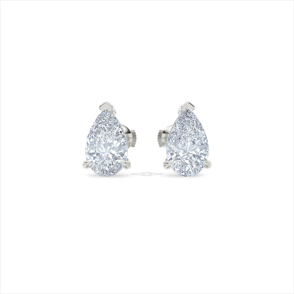 2.00ct Pear Cut Lab Diamond Stud Earrings in Platinum