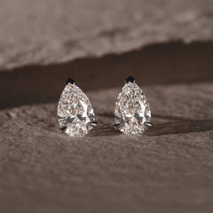 Fancy 3.00ct Pear Cut Lab Diamond Stud Earrings in Platinum