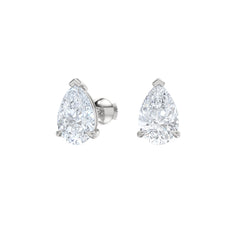 Fancy 3.00ct Pear Cut Lab Diamond Stud Earrings in Platinum