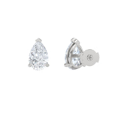 Fancy 3.00ct Pear Cut Lab Diamond Stud Earrings in Platinum