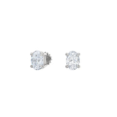 Fancy 1.00ct Oval Cut Lab Diamond Stud Earrings in Platinum