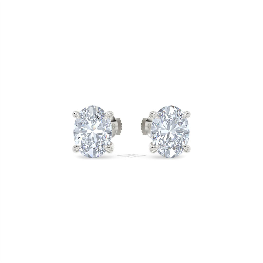 2.00ct Oval Cut Lab Diamond Stud Earrings in Platinum