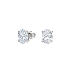 Fancy 2.00ct Oval Cut Lab Diamond Stud Earrings in Platinum