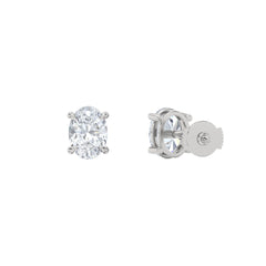 Fancy 2.00ct Oval Cut Lab Diamond Stud Earrings in Platinum