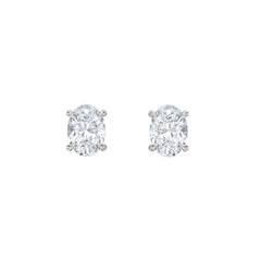 Fancy 2.00ct Oval Cut Lab Diamond Stud Earrings in Platinum