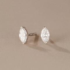 1.00ct Marquise Cut Lab Diamond Stud Earrings in Platinum