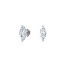 1.00ct Marquise Cut Lab Diamond Stud Earrings in Platinum