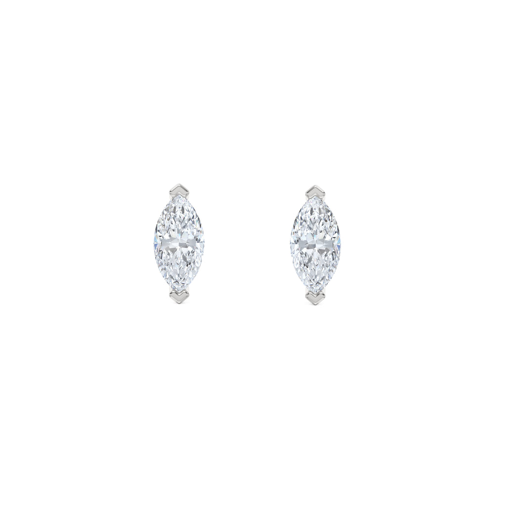 1.00ct Marquise Cut Lab Diamond Stud Earrings in Platinum