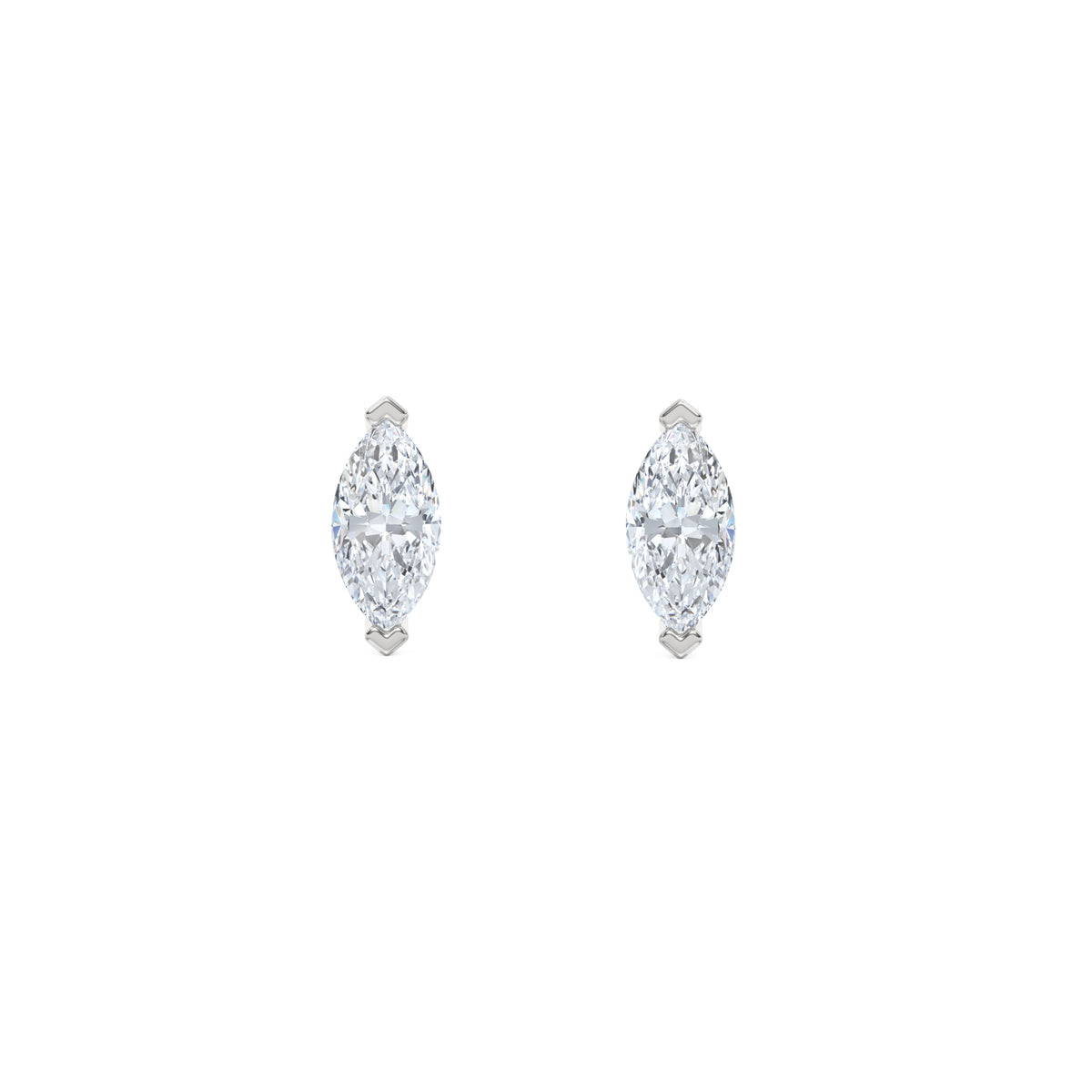 1.00ct Marquise Cut Lab Diamond Stud Earrings in Platinum