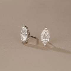 2.00ct Marquise Cut Lab Diamond Stud Earrings in Platinum