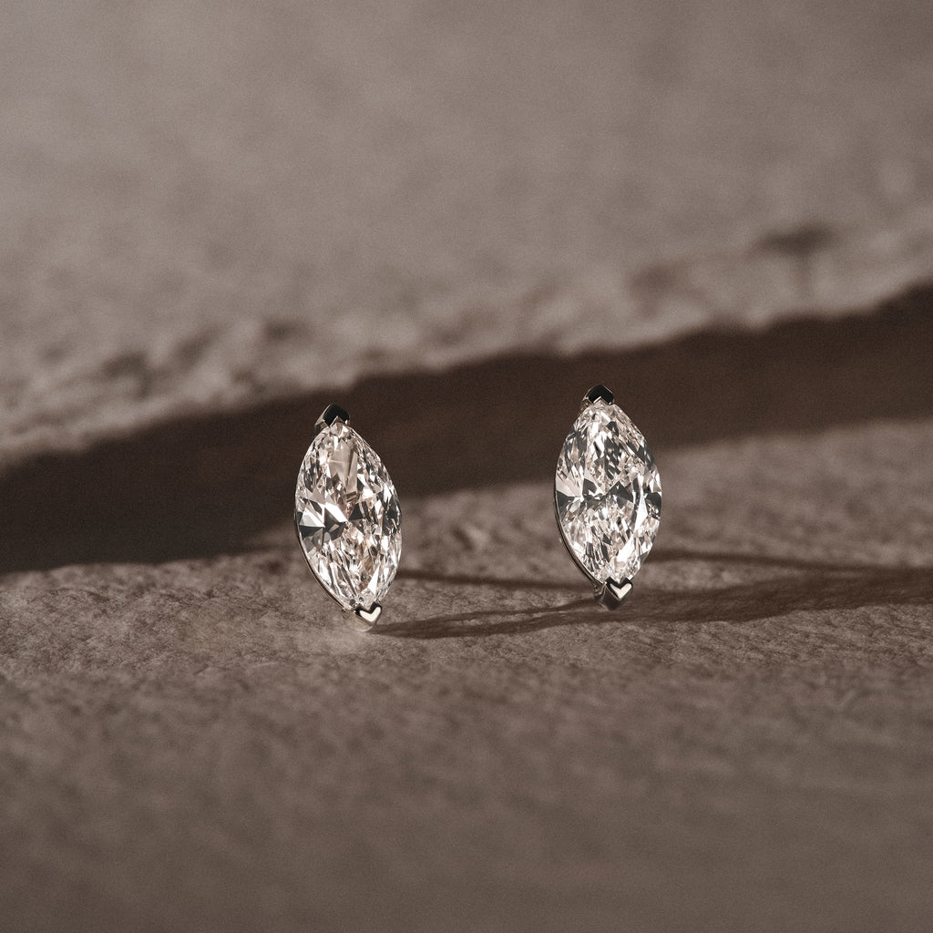 2.00ct Marquise Cut Lab Diamond Stud Earrings in Platinum
