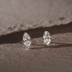 2.00ct Marquise Cut Lab Diamond Stud Earrings in Platinum