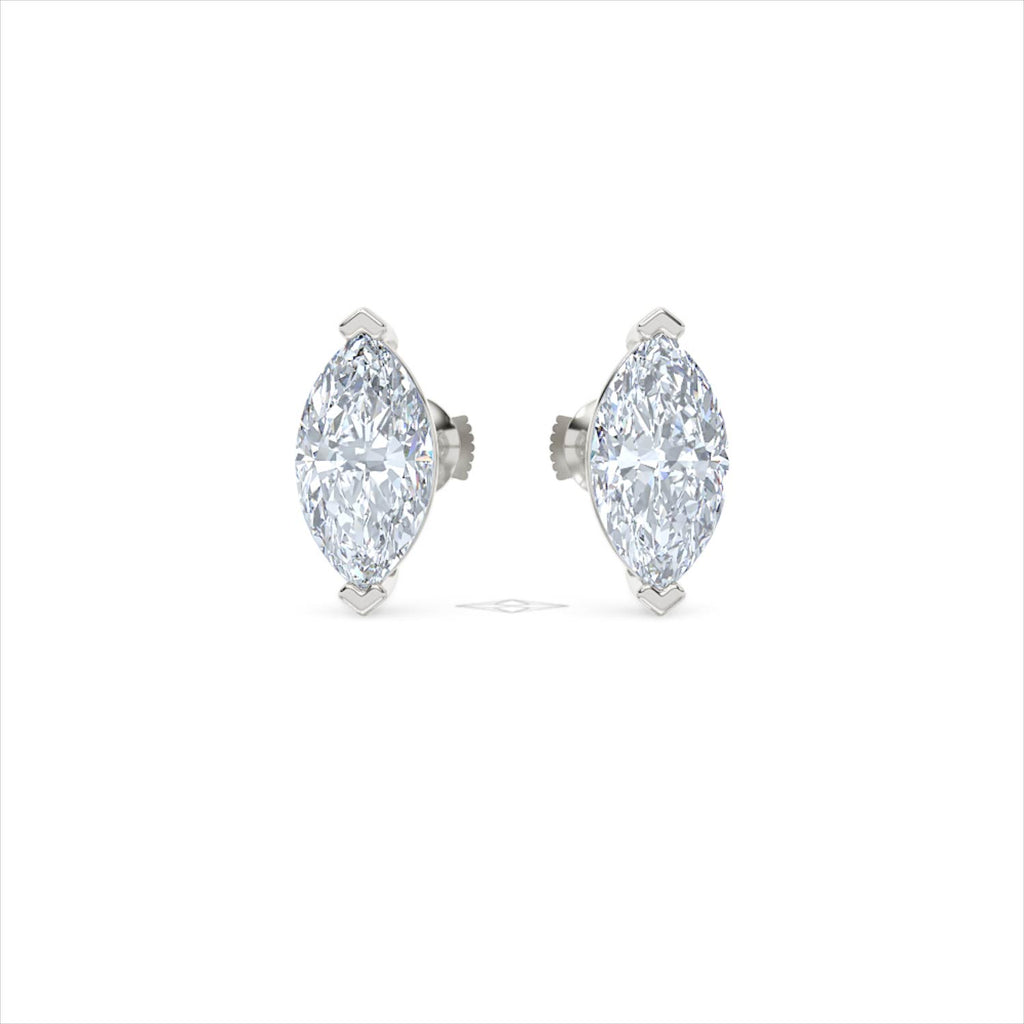 1.00ct Marquise Cut Lab Diamond Stud Earrings in Platinum