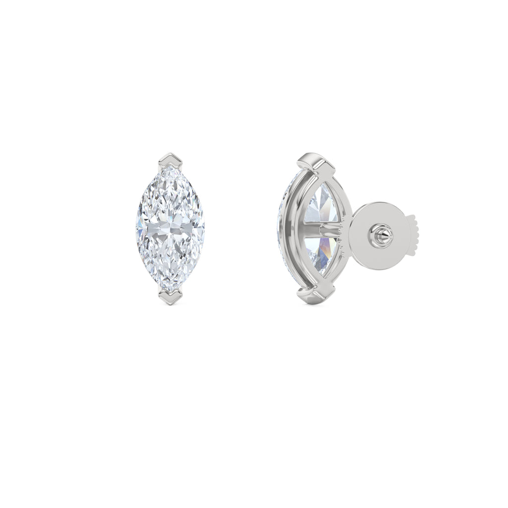 2.00ct Marquise Cut Lab Diamond Stud Earrings in Platinum