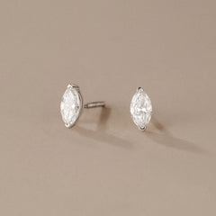 Fancy 0.50ct Marquise Cut Lab Diamond Stud Earrings in Platinum