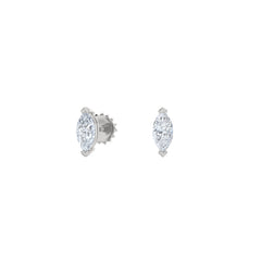 Fancy 0.50ct Marquise Cut Lab Diamond Stud Earrings in 18K White Gold
