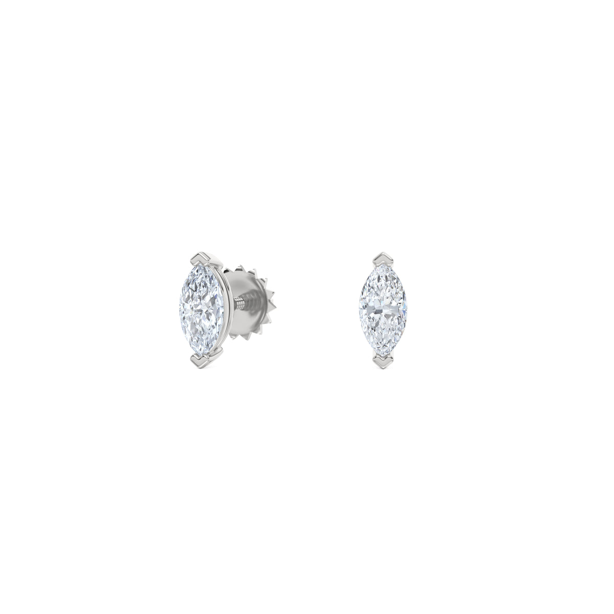0.50ct Marquise Cut Lab Diamond Stud Earrings in 18K White Gold