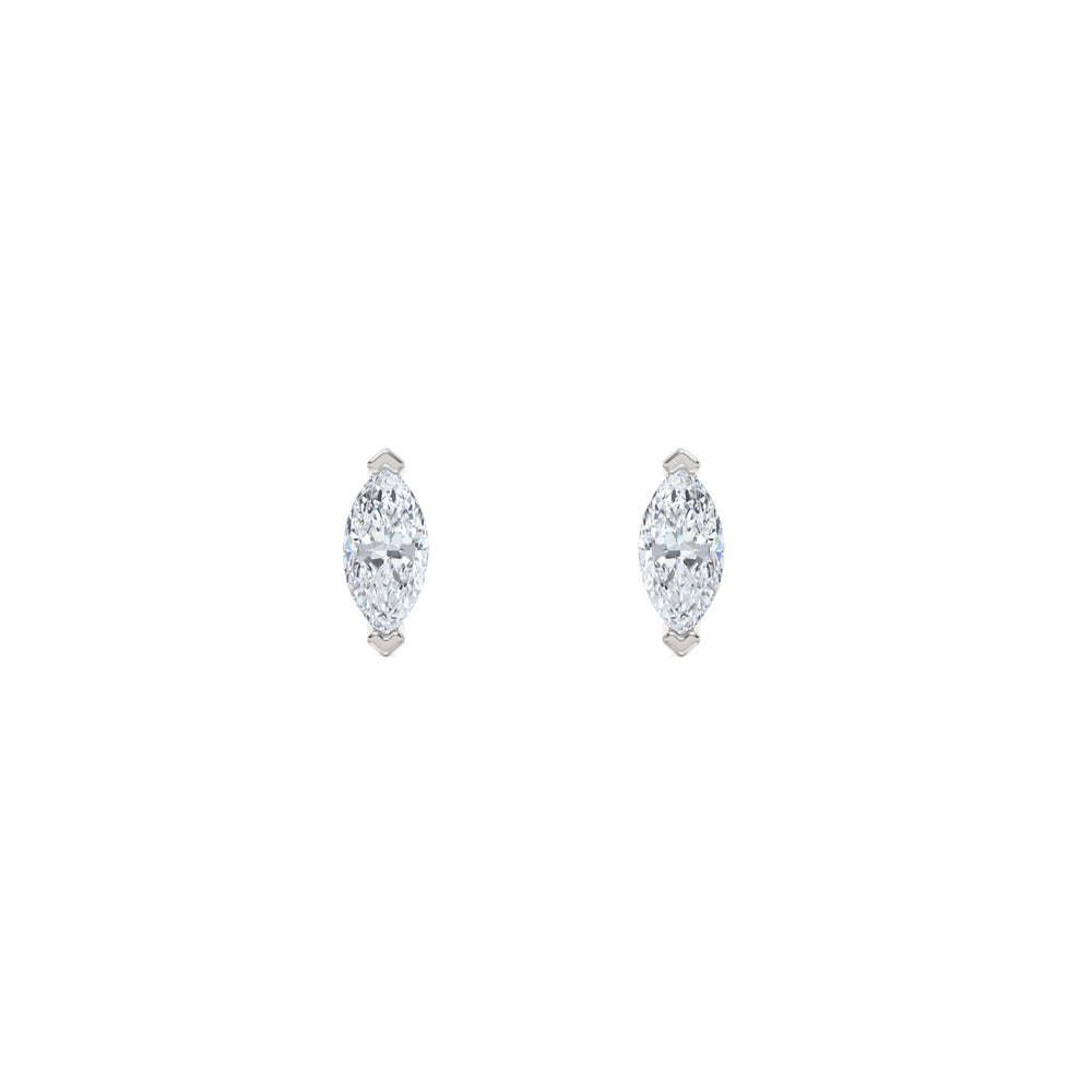 0.50ct Marquise Cut Lab Diamond Stud Earrings in 18K White Gold