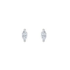 Fancy 0.50ct Marquise Cut Lab Diamond Stud Earrings in 18K White Gold