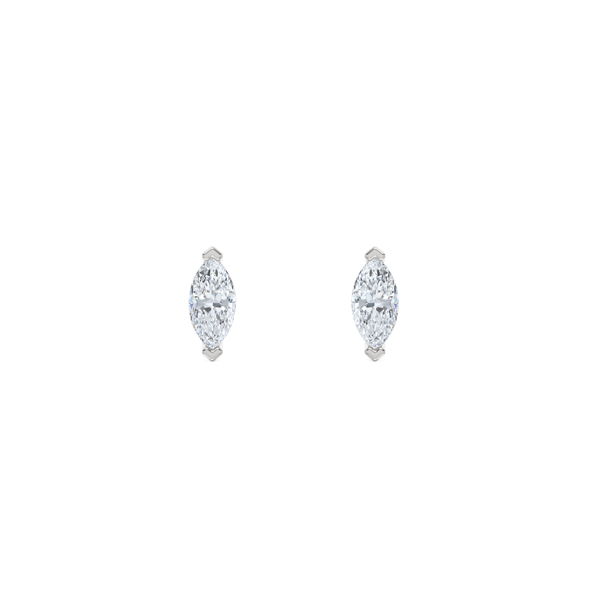 0.50ct Marquise Cut Lab Diamond Stud Earrings in 18K White Gold