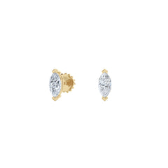 Fancy 0.50ct Marquise Cut Lab Diamond Stud Earrings in 18K Yellow Gold