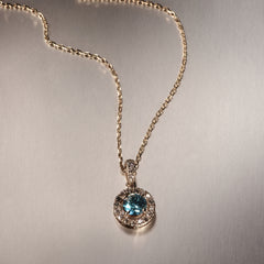 Ella Blue Lab Diamond 1.38ct Pendant Necklace in 18K Yellow Gold - Elara Collection