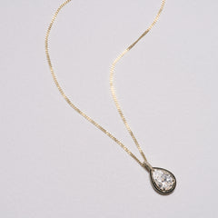 Gallery 1.00ct Pear Cut Lab Diamond Solitaire Pendant Necklace in 14K Yellow Gold