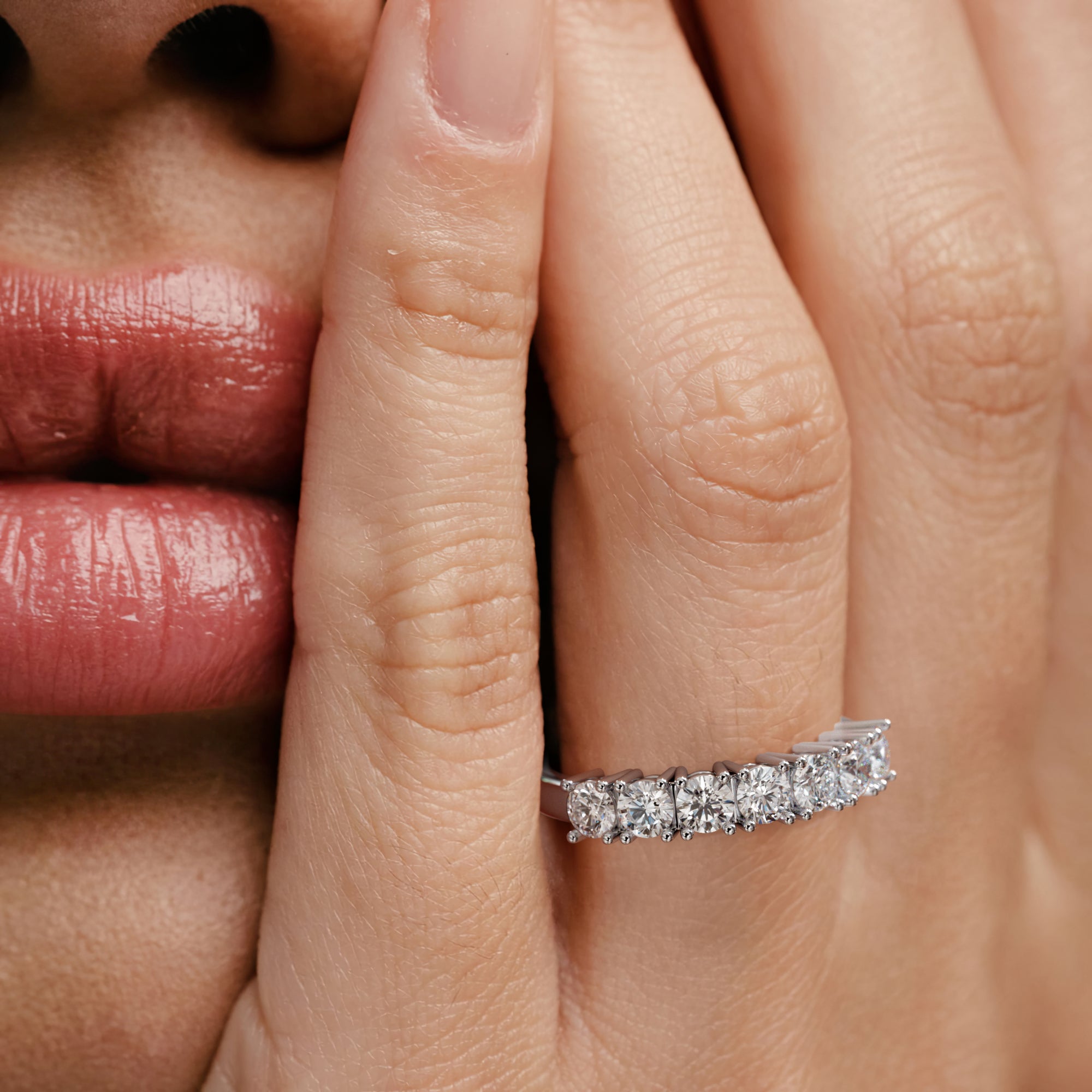 Chloe 7 Stone Lab Diamond Eternity Ring 1.00CT G/VS in 9K White Gold