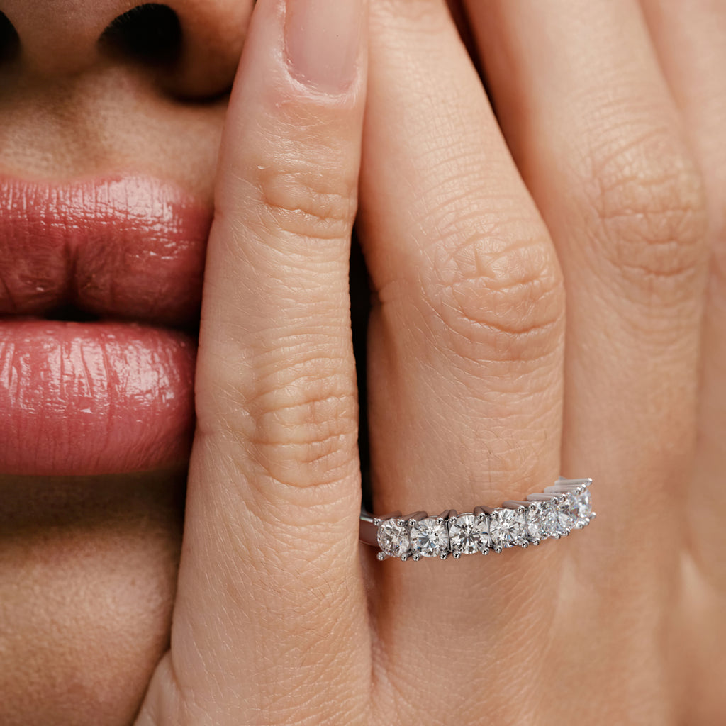 Chloe 18K White Gold 7 Stone Diamond Eternity Ring 1.00CT G/VS
