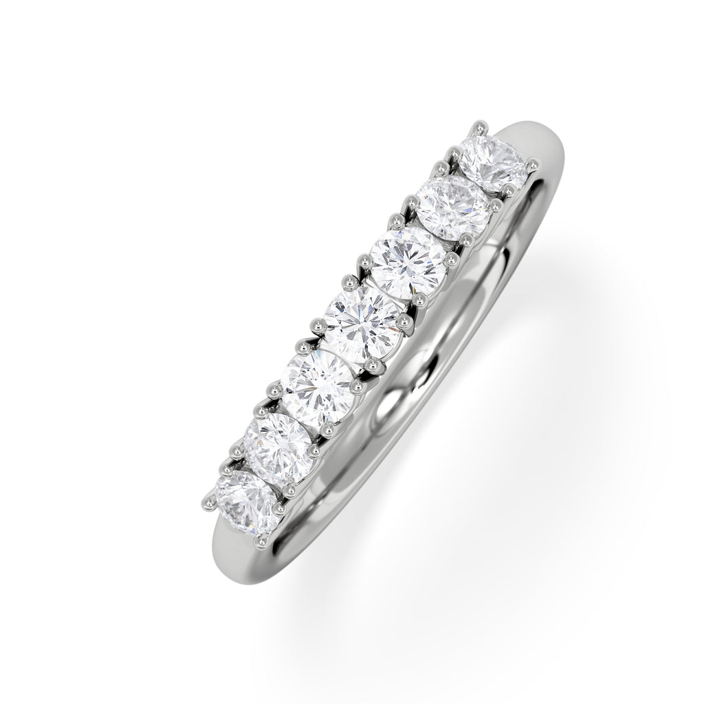 Chloe 18K White Gold 7 Stone Diamond Eternity Ring 0.75CT H/SI