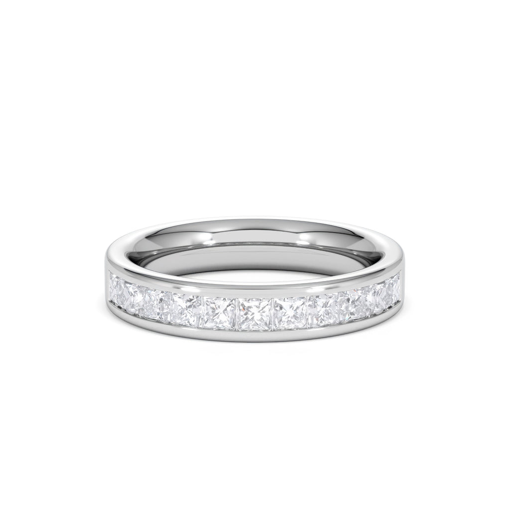 Eterna Lab Diamond Princess Cut Half Eternity Ring 1.00ct F/VS in 9K White Gold
