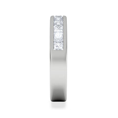 Eterna Lab Diamond Princess Cut Half Eternity Ring 1.00ct F/VS in 9K White Gold