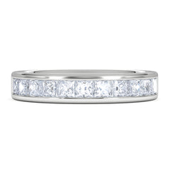 Eterna Lab Diamond Princess Cut Half Eternity Ring 1.00ct F/VS in 9K White Gold