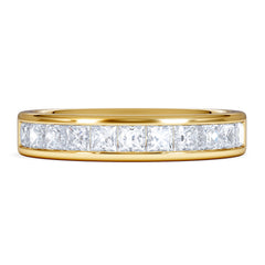 Eterna Lab Diamond Princess Cut Half Eternity Ring 1.00ct F/VS in 9K Gold