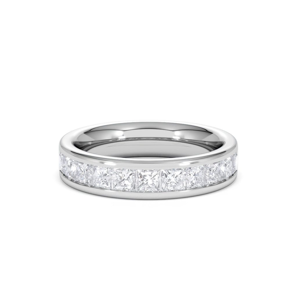 18K White Gold Princess Diamond Half Eternity Ring 1.50CT G/VS